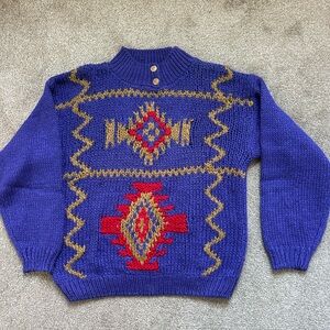 Sugar Co.Ltd Vintage 90s y2k Purple Hand Knit Sweater